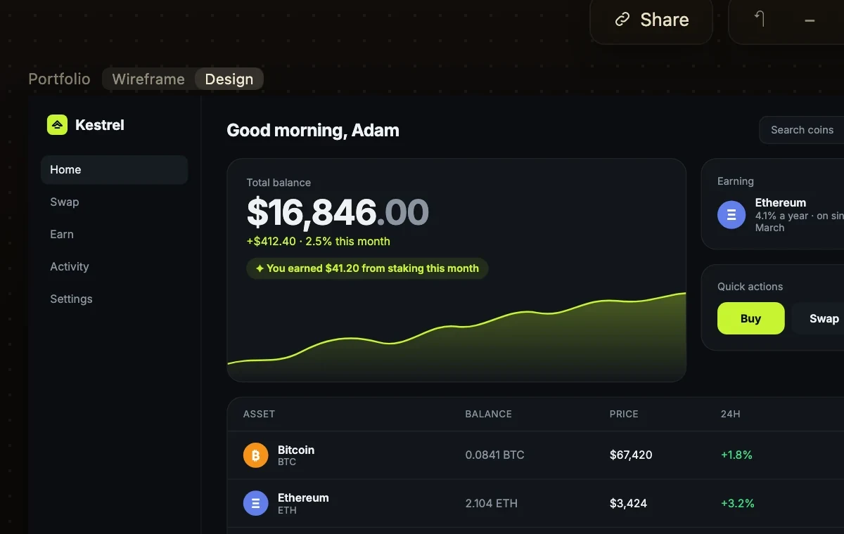 The same portfolio page, designed