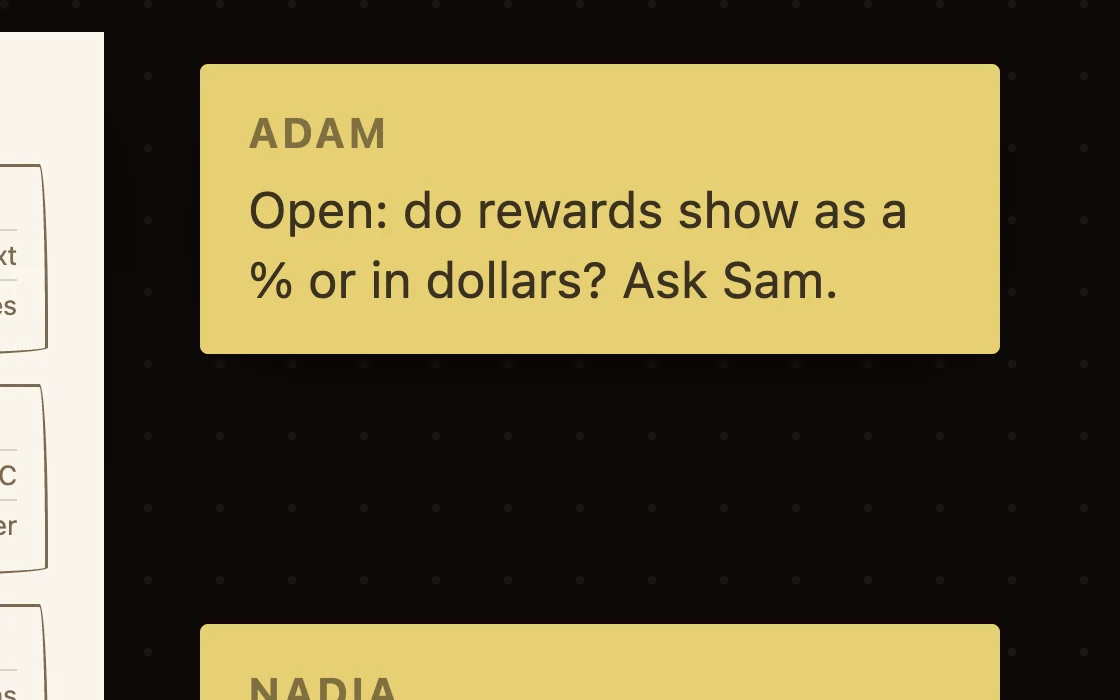 An open question on a sticky note